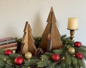 2 Christmas Trees-Holiday Decor-Christmas Decor-Wooden Trees