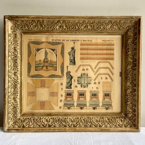 Imagerie D’Epinal No 417 Statue de la Liberté/Grandes Constructions Paper Model Print in Frame