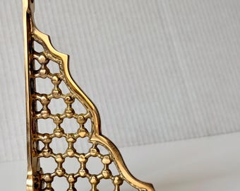 Soporte de estante de latón pulido con diseño de panal – Soportes de pared geométricos de estilo victoriano 5,75 x 4,75