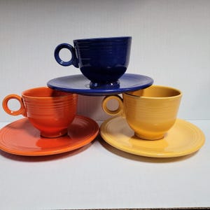 3 Fiestaware 3 Tassen und Untertassen Sets- Fiesta Ware- LOT