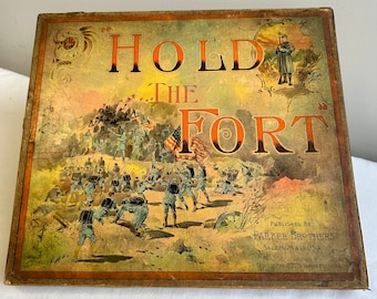 Antique 1895 Parker Brothers "Hold the Fort" Board Game