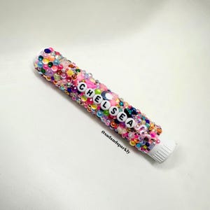 BEDAZZLED travel tobacco container • choose your own word or phrase
