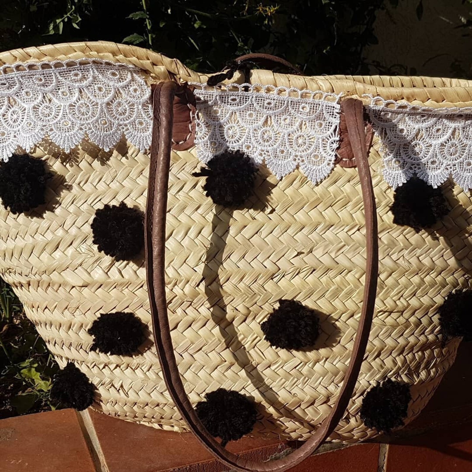 Straw Basket Handmade handbag Doum Moroccan wicker basket Etsy