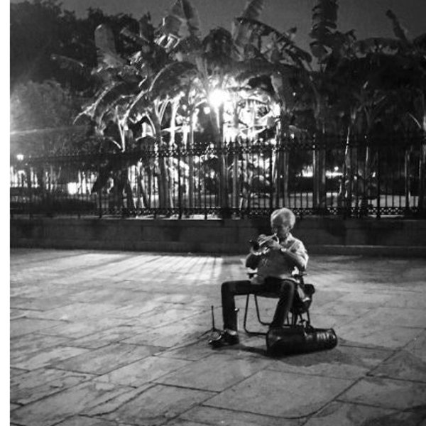 Trumpet Player (New Orleans) Black & White Photograph Print