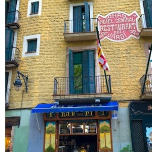 Tapas Bar (Bar Del Pi) and Hotel in Barcelona, Spain Photograph Print