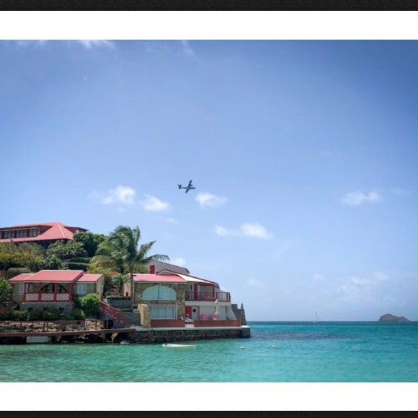 Eden Rock Hotel (St. Barths) Tropical Beach Photograph Print w/ Plane