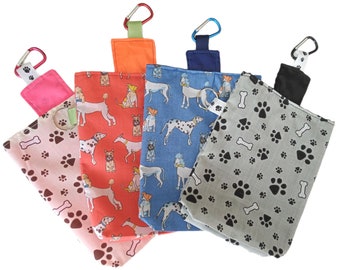 Dog Treat Bag with Waterproof Lining, Magnetic Fastening, Small Carabiner and Split Ring - Dog Training Treat Bag, Dog Walking Treat Bag
