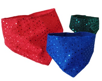 Christmas Party Sparkly Dog or Cat Bandana - Pet Neckwear - Dog Neckwear - Cat Neckwear