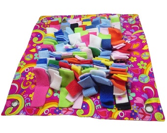 Snuffle Mat - Treat Mat for Small Pets, Pet Rat - Hanging Treat Mat - Hanging Snuffle Mat Hammock - Rat Hammock - Peace and Love