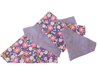 Flowers / Lilac Dog or Cat Bandana - Reversible Bandana for Dogs or Cats - Pet Neckwear - Over the Collar Bandana