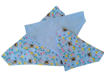 Bees Dog or Cat Bandana - Reversible Bandana for Dogs or Cats - Pet Neckwear - Over the Collar Bandana - Pet Bandana