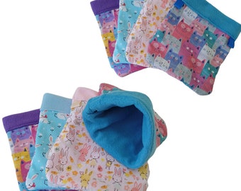 Fleece and PolyCotton Cosy Cuddle Pouch for Small Pets & Rats - Cage Accessory - Pet Snuggle Sack - Hanging Cuddle Pouch - Hanging Rat Pouch