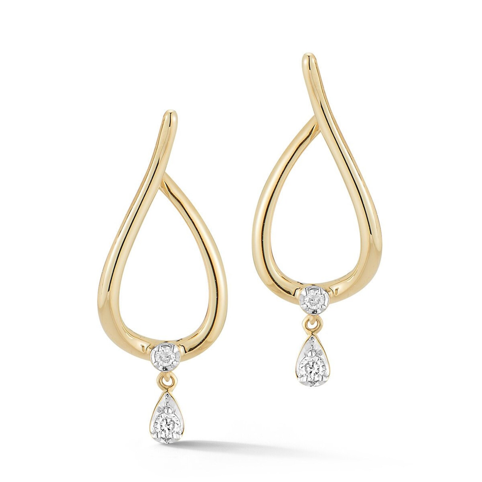 tiny diamond drop earrings
