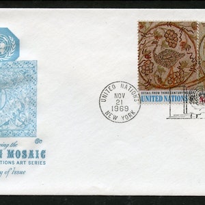 UNITED Nations, 201-02, 1969 Art at the U.N., (ET251), Artmaster FDC, (ET251)