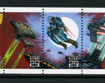 United States 2745a (2741-45), 1993 Space Fantasy, Unfolded Booklet Pane of 5, MNH, (ET0175)