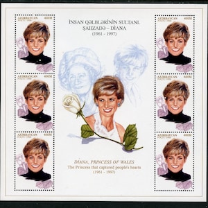 AZERBAIJAN 669-70, 1998 Princess Diana, Two Sheets of 6, MNH  (ET0199)