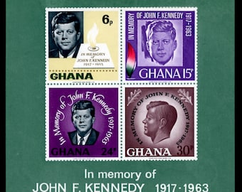 GHANA 239a, 1965 Kennedy, S/S of 4, Imperf., MNH (Mint, Never Hinged), (ET0169)