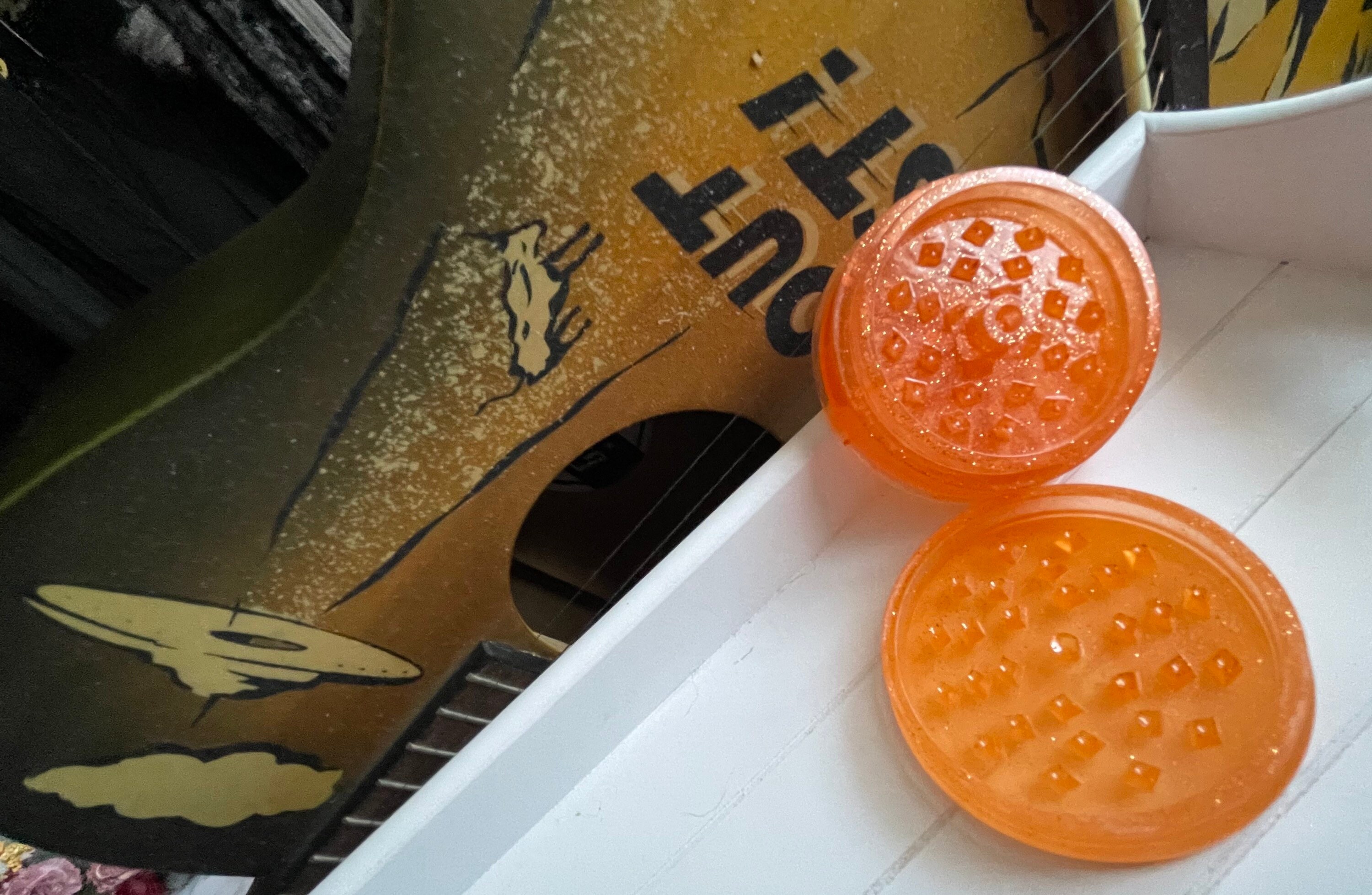Handmade Resin Herb Grinder in bold orange Etsy