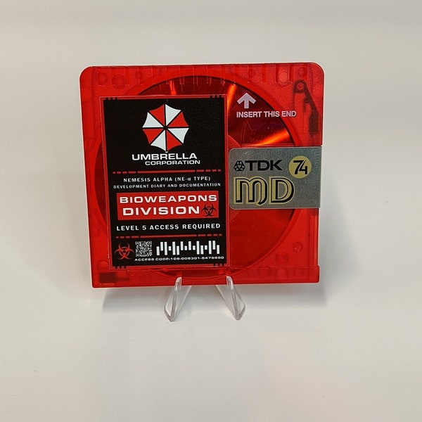 Resident Evil - Umbrella Corporation - Nemesis Project MO Disk - Mini Disc Prop - Coleccionable hecho a mano