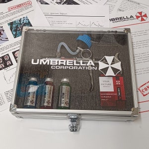 Pistolet d'injection de virus et jeu de virus Resident Evil Umbrella Corporation | Risque biologique | accessoire inspiré de Resident Evil | Fan de jeux vidéo à collectionner