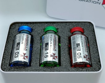 Conjunto Resident Evil / Umbrella Corporation / Virus Vial Prop