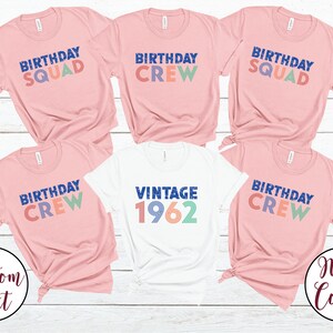 Birthday Crew Shirts, Retro Birthday Group T Shirts, Birthday Squad Shirts, Vintage Birthday Party Shirts, Fun Matching Birthday Outfits
