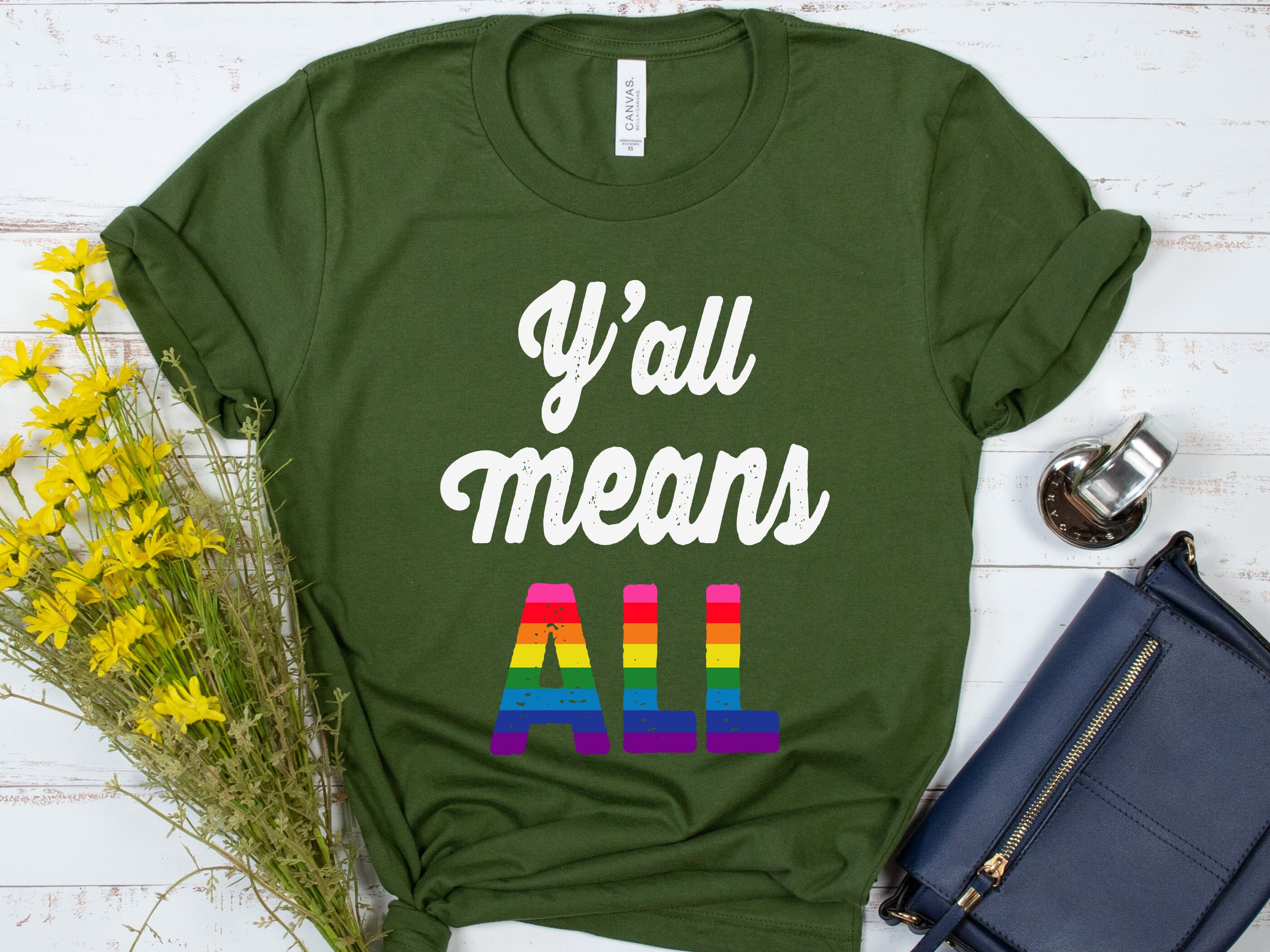 Y'all Means All Rainbow Pride T-shirt LGBT Flag Shirt | Etsy
