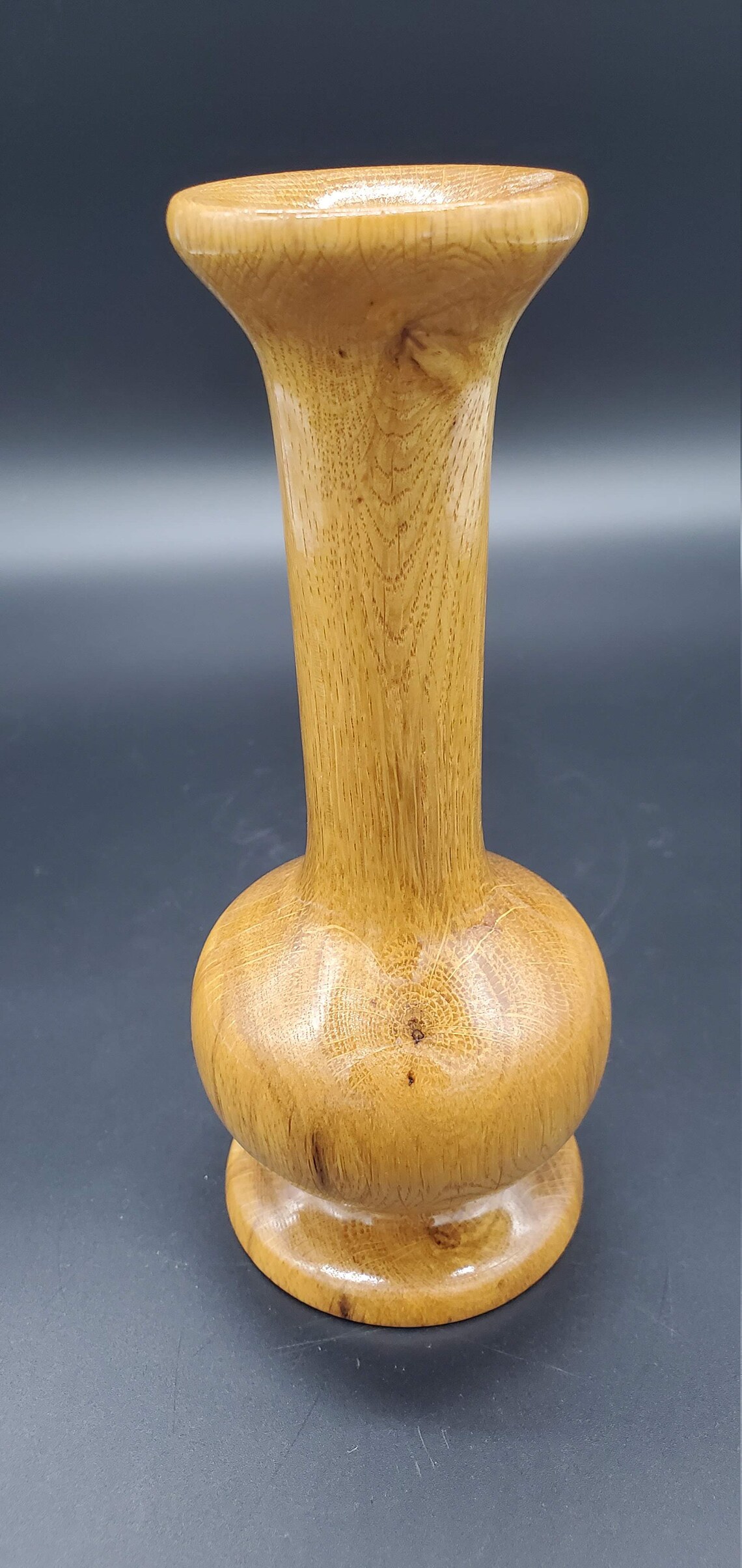 Vintage Hand Turned Solid Wood Bud Vase with Glass Insert Etsy