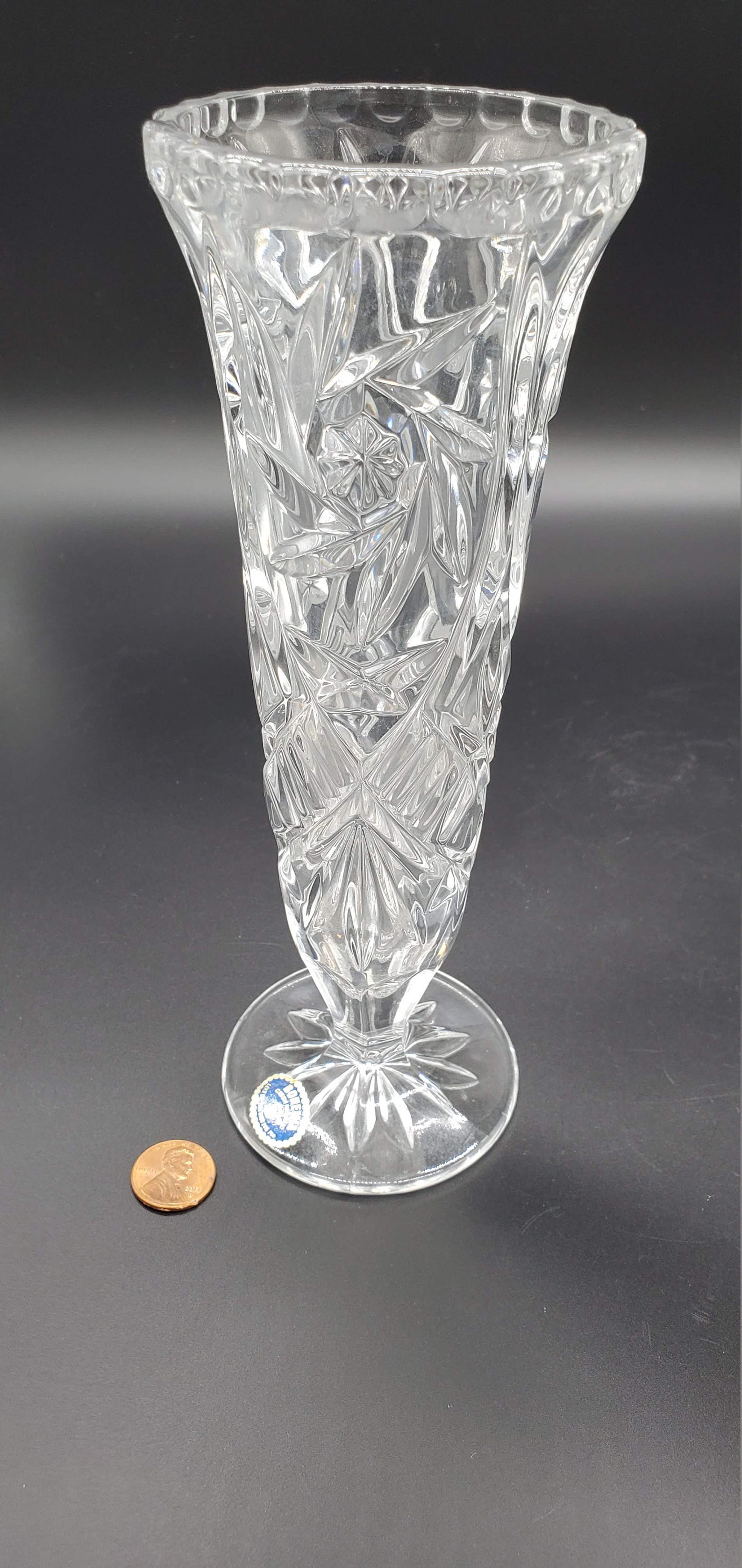 Vintage Bohemia Czech Lead Crystal Bud Vase Hand Cut Glass Etsy