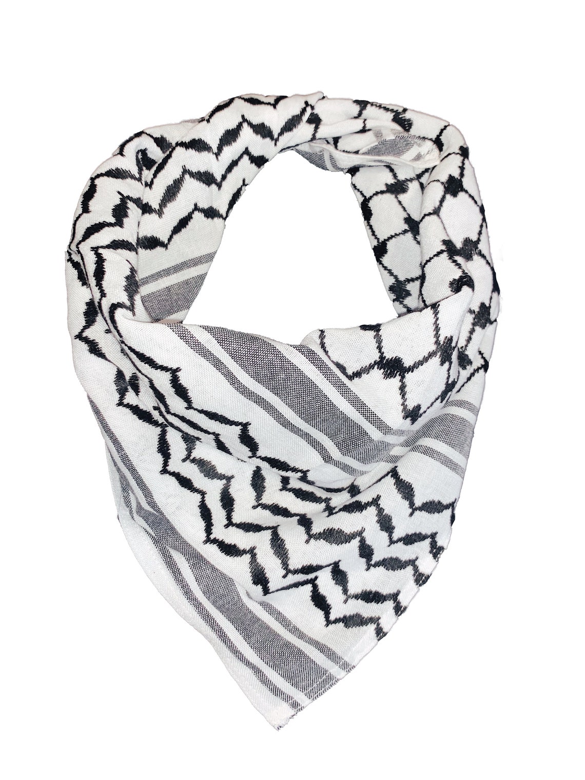 Classic Palestine Black and White Keffiyeh Bandana Etsy