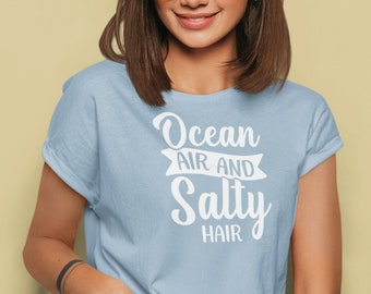 Beach T-Shirt Sunshine Summer Vacation Tee Salty Life for Beach Bums Summer Vacay Shirt Ocean Funny Tees and Tops for Women Stay Salty Shirt