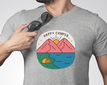 Happy Camper Shirt Camping T-Shirt Gift For Camper Adventure Shirt Camp Life Tee Camp Lover Shirt RV Life Campfire Shirt Camper Hiker Gift