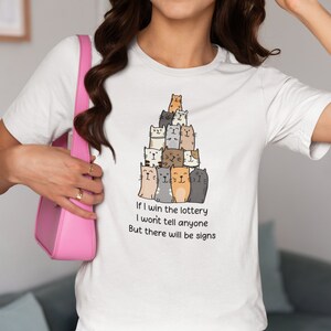 Lottery Winner Cats Tee: Silent Riches & Feline Clues Unisex, Various Colors/Sizes. Funny Gift Shirt for Cat Lovers. image 4