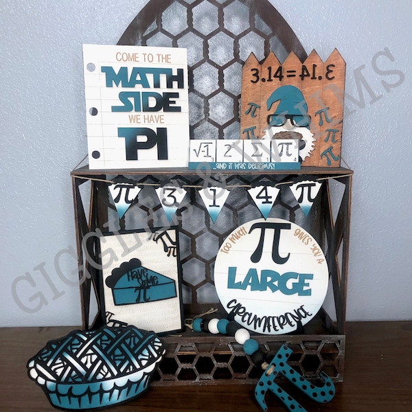 Pi Day Tiered Tray File SVG, Glowforge, Laser Cut Ready, Tier Tray, Digital File Home Decor, Math Nerds, Teacher Gift, Giggles Whims Designs