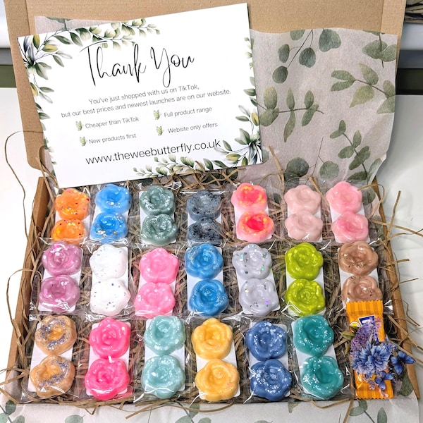MIX-UP BOX Wax Melt Mystery Box – 40 Flower Melts, 20 Scents, Scotland Home Fragrance