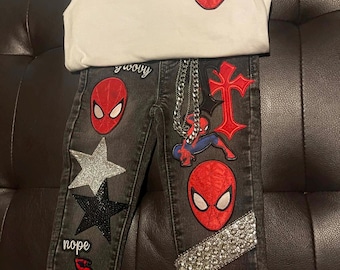 Spider man junk pants with matching shirt