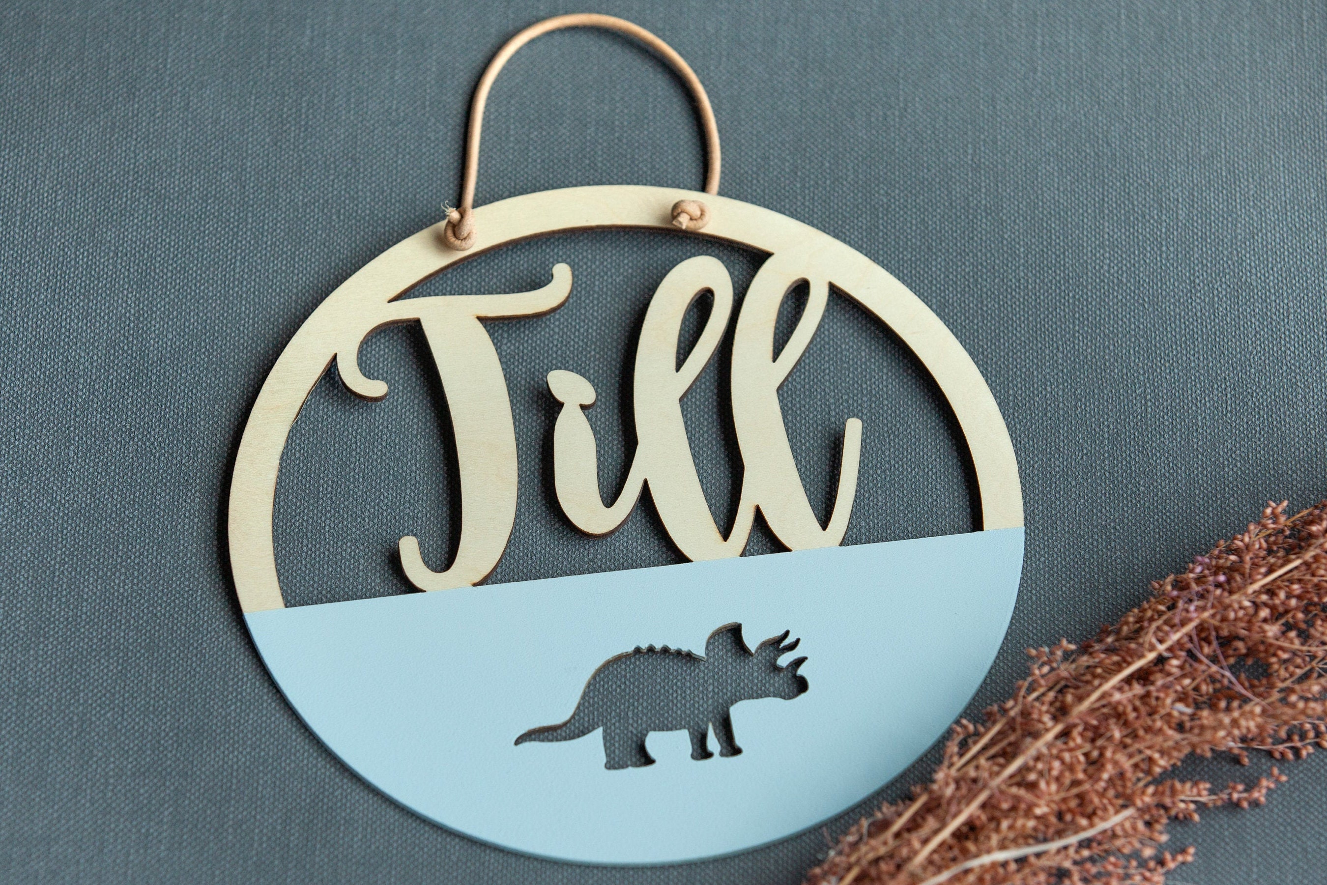 Schild für Kinderzimmertür aus Holz mit Motiven Türkranz Etsy.de