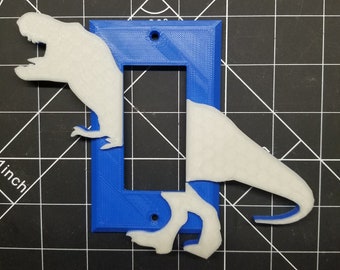 T-Rex Dinosaur #1, Light Switch Cover ,Rocker- Decora Style , Glow in the Dark . Kids room.