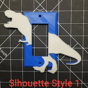 T-Rex Dinosaur #1, Light Switch Cover ,Rocker- Decora Style , Glow in the Dark . Kids room.