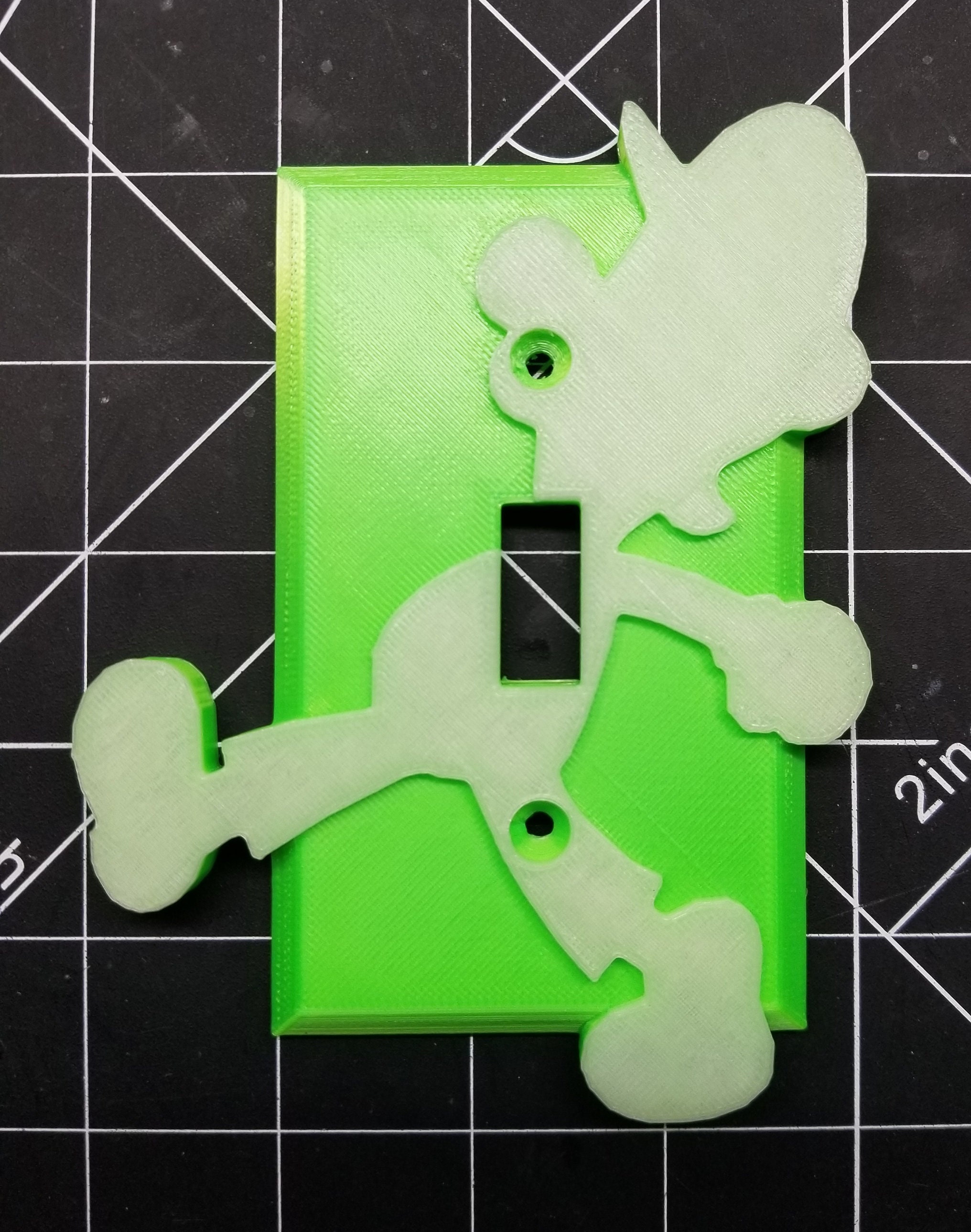 Luigi Silhouette #1, Light Switch Cover ,Flip toggle , Glow in the Dark . Kids room.