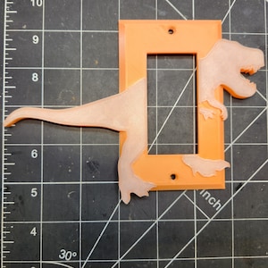 T-Rex Dinosaur #3, Light Switch Cover ,Rocker- Decora Style , Glow in the Dark . Kids room.