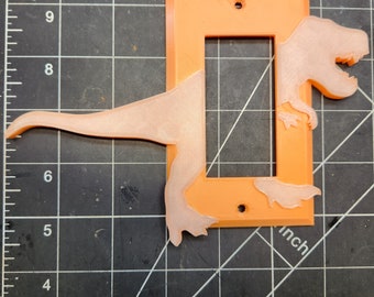 T-Rex Dinosaur #3, Light Switch Cover ,Rocker- Decora Style , Glow in the Dark . Kids room.