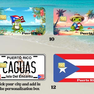 Credit card skin / Debit card decal / Custom sticker Puerto Rico ,cherry , cartoons image 4