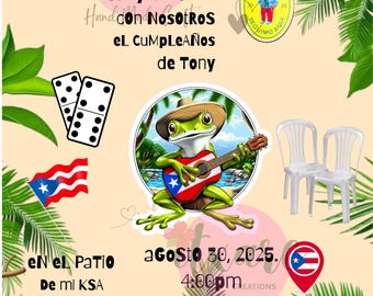 Puerto Rico theme birthday invite
