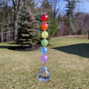 Rainbow Crystal Suncatcher•Beaded Sun Catcher•Light Catcher•Hanging Crystal Prism•Window Ornament•Rainbow Home Decor•Suncatcher Beads
