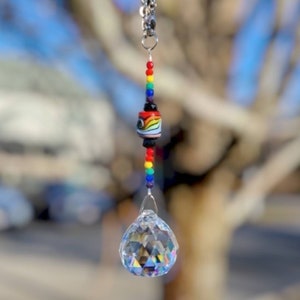 Rainbow Crystal Suncatcher•Beaded Sun Catcher•Light Catcher•Hanging Crystal Prism•Window Ornament•Suncatcher Beads•Sparkling Rainbow Maker