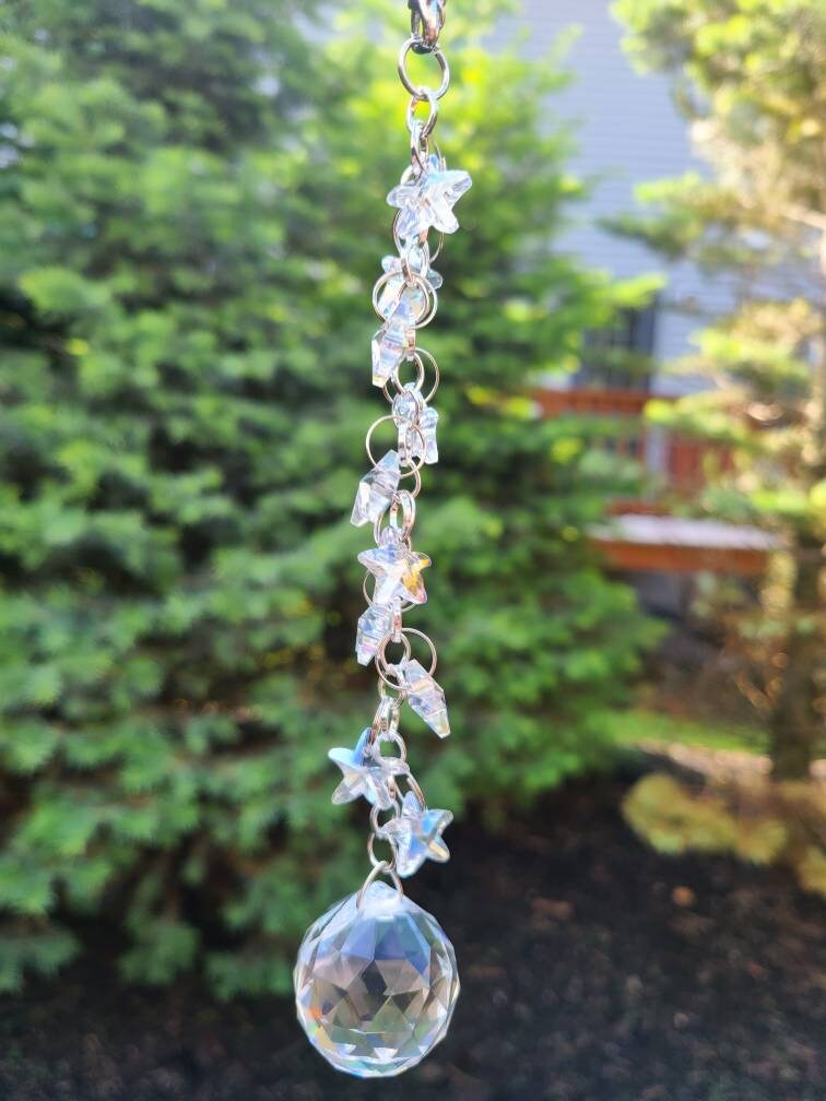 Beaded Suncatcher Starfish Suncatcher Rainbow Maker Hanging Etsy
