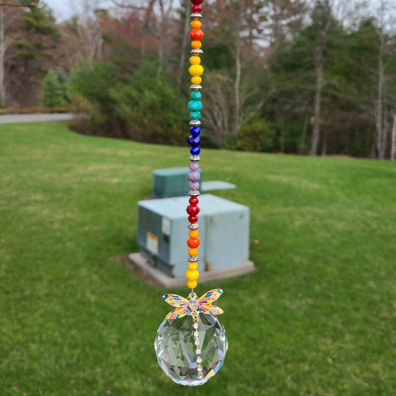 Suncatcher, Beaded Dragonfly Suncatcher, Rainbow Suncatcher, Rainbow