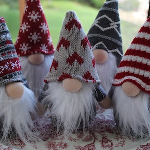 5 Mini Brother Christmas Gnome set; Stocking Stuffer, Secret Santa, Adorable Handmade Gnomes, Sweden gnome, Scandinavian gnome, Gift for Mom