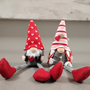 Valentine&#39;s Day Gnomes, Love Gnome, Tier Tray Decor, Shelf Table Decorations, Heart Gnome, Gift for her